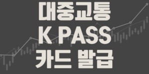 대중교통 할인 K PASS 카드 발급